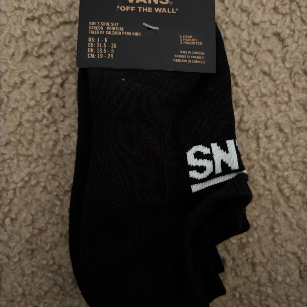 Vans Black Socks for Kids-  size US  1-6